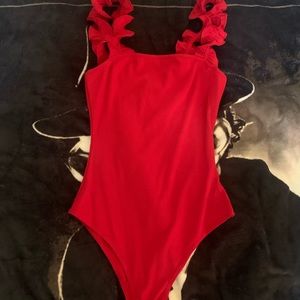 Kittenish Gemma Ruffle Strap Bodysuit
